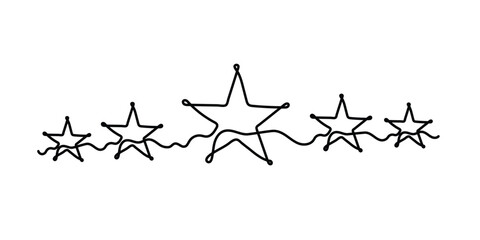 continuous line drawing five-star customers of the product rating review.
