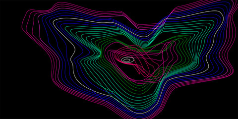 3D abstract monochrome background with lines pattern vector design, technology theme, dimensional dotted flow in perspective, big data, nanotechnology