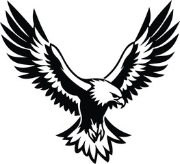 Eagle Flying Logo Monochrome Design Style