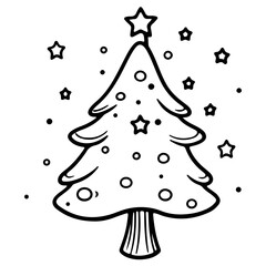 Christmas Tree outline illustration,Christmas