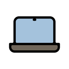 picto logo icones et symbole ordinateur portable gras bleu
