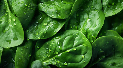 fresh Spinach seamless background high-end food magazi, generative ai