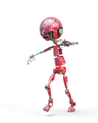 Fototapeta premium cartoon bot is trying to walk