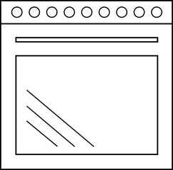 Kitchen stove linear icon. Gas range cooker. Thin line illustration. Cooktop and oven. Kitchen appliance. Contour symbol. Vector isolated outline drawing. Editable stroke