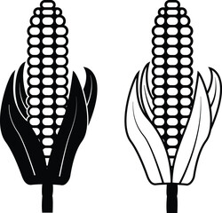 Corn Symbol Vector. Corn Silhouette Vector