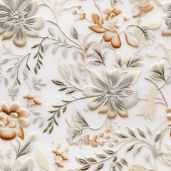Seamless Embroidered Neutral Pattern