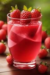 strawberry smoothie in glass