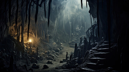 Fototapeta premium Ghoul's Lair in a Hidden Cave