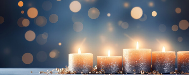 New Year background with candles.