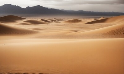 Fototapeta na wymiar Intense Sandstorm in Desert, Backdrop, Digital Illustration