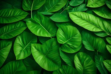 Create a mesmerizing 3D rendering of a lush green leaf texture background that transports viewers into the heart of nature 