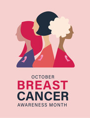 Breast cancer awareness month for disease prevention campaign.