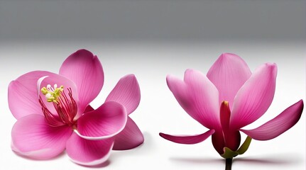 elegant magnolia blooms with velvety petals isolated on a  background for design layouts