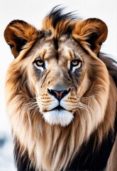 Fototapeta premium Lion, Set Against a Plain Background.
