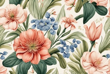 Enchanting Floral Vintage Wallpaper Design