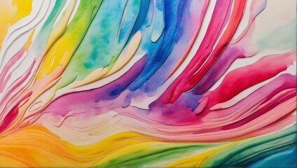 Vivid Multicolored Watercolor Paint Backdrop Texture