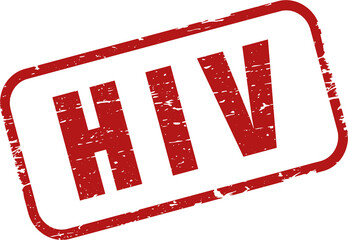 HIV square grunge stamp