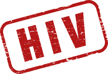 HIV square grunge stamp