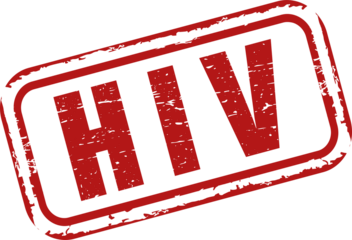 HIV square grunge stamp