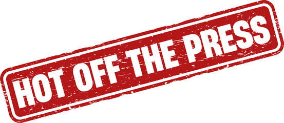 Hot of the press square grunge stamp