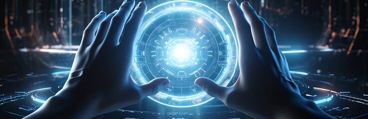 Digital Gateway: Hands Reaching into the Future