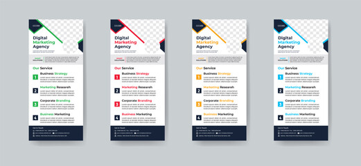 Creative Modern Corporate DL Flyer Design. DL Flyer design. Pink business template for dl flyer. Layout with modern circle photo and abstract background. Creative flyer or brochure concept.Roll up ban