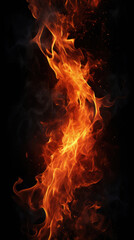 Fototapeta premium Blazing Inspiration: High-Quality Fire Element on Black Background - Graphic Asset