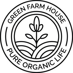 green farm house botanical  logo design with farms
