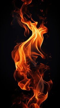 Inferno Illumination: Stunning Fire Flame Picture on Dark Canvas - Graphic Resource