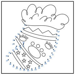 children's educational game. logic game. connect the dots by numbers. handwriting training. coloring book. New Year. Christmas.