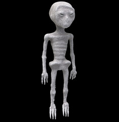 Non-human body, alien mummy, Nazca Mummy, Mexico. Black background