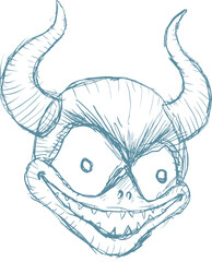 Nightmare face monster draw