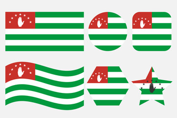 Abkhazia flag simple illustration for independence day or election