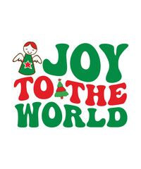 Joy to the world Christmas retro t shirt , Retro Christmas T-shirt Designs.