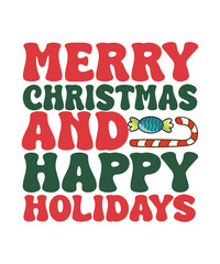 Merry Christmas and Happy Holidays Christmas  retro t shirt , Retro Christmas T-shirt Designs.