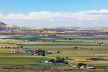 Fototapeta premium Farmland in the North Platte River Valley in Nebraska, USA.