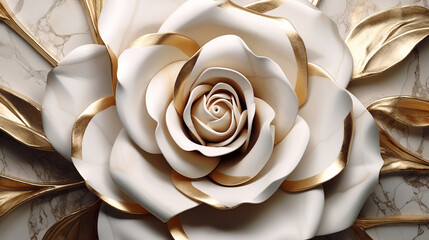 The marble and gold rose, Generative Ai