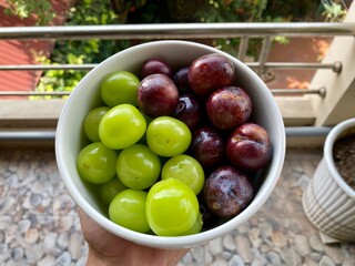 grapes on the plate