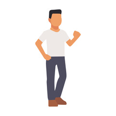 Man standing vector illustration, flat person standing icon vector isolated on a white background 