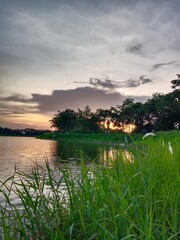 sunset over the river