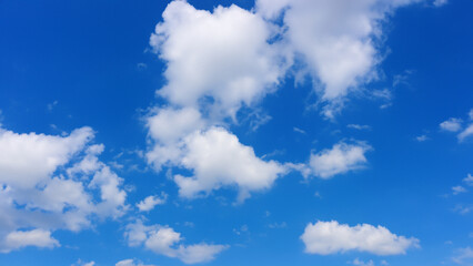 Naklejka na ściany i meble Heavenly Blue with Billowy Clouds