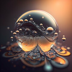 superfluiddroplet compound in mixture intricate detail unreal engine quantum physics tiltshift photography free space 