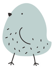 Cute doodle chick. Hand drawn baby bird