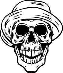 Drawing of human skull.