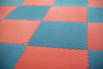 Sports mat. Karimat for exercise. Details of gym.