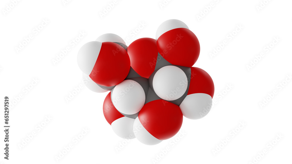 Wall mural glucose molecule, sugar molecular structure, isolated 3d model van der Waals