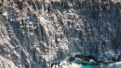 Large rock formations that look like Los Gigantes right on the atlantic ocean on the Canary Island of Tenerife.