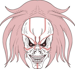Kabuki character head draw