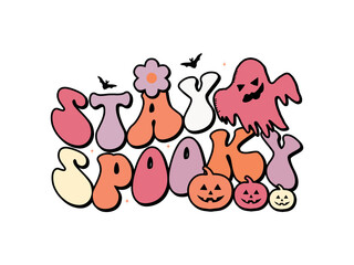 Halloween Groovy retro t-shirt design 