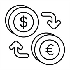money exchange line icon design style